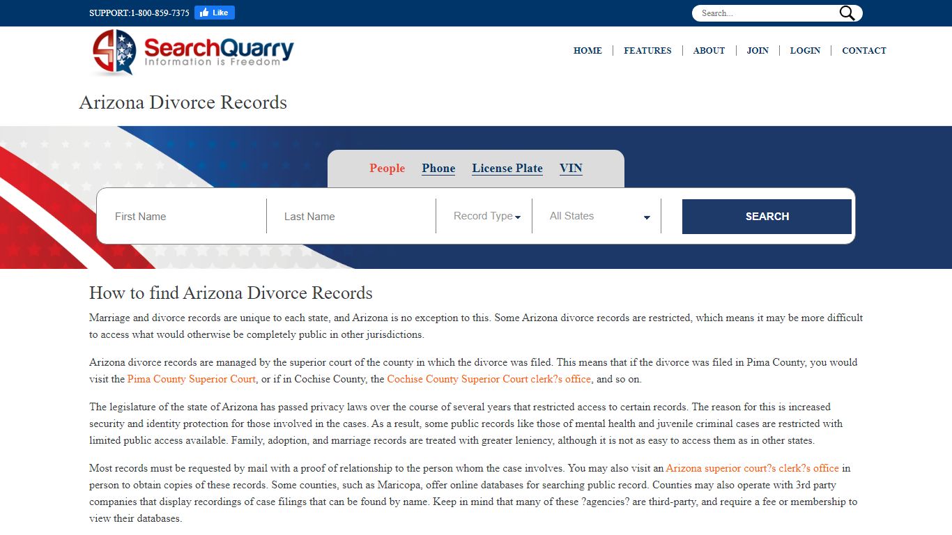 Free Arizona Divorce Records | Enter a Name & View Divorce Records